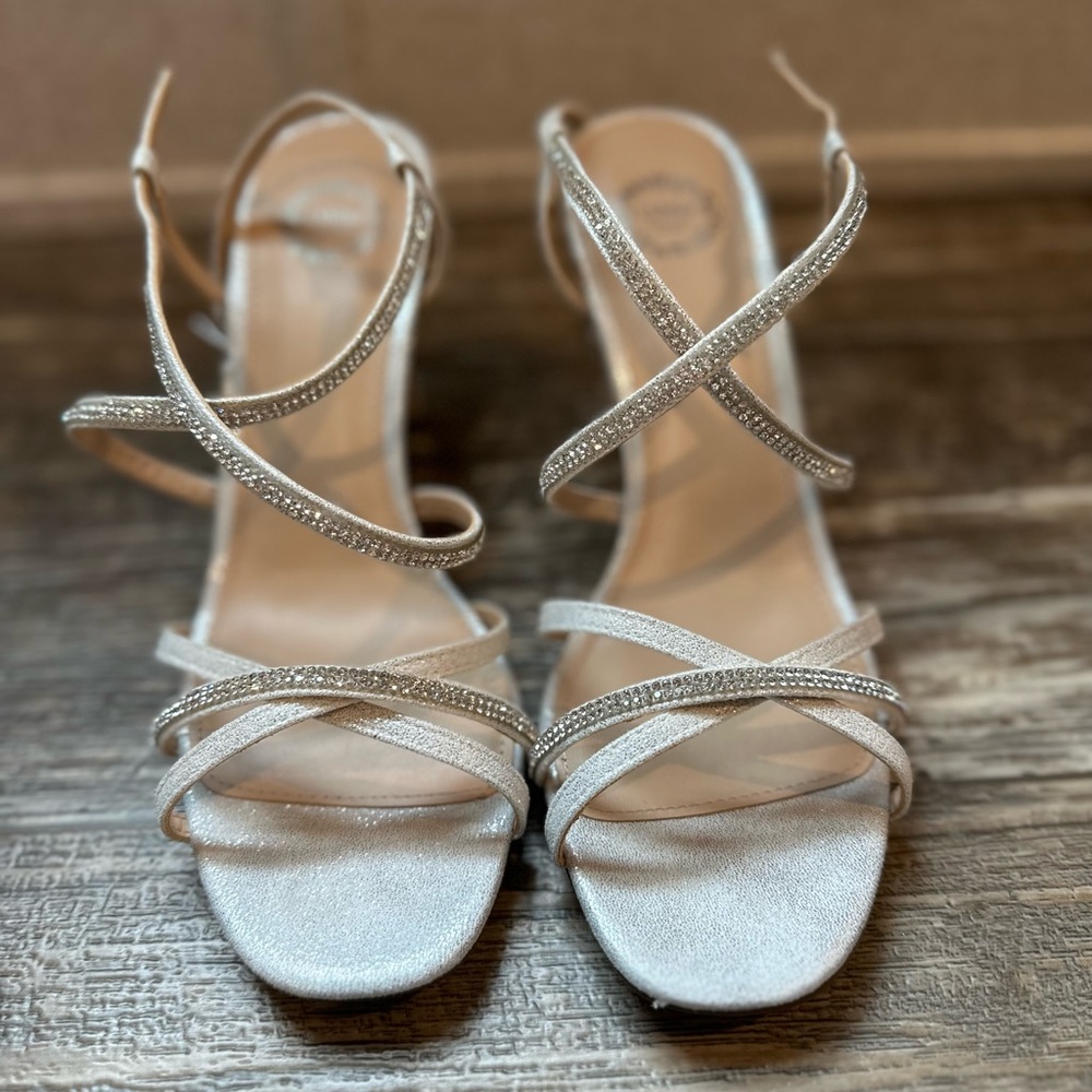 Elegant Silver Strappy Heels